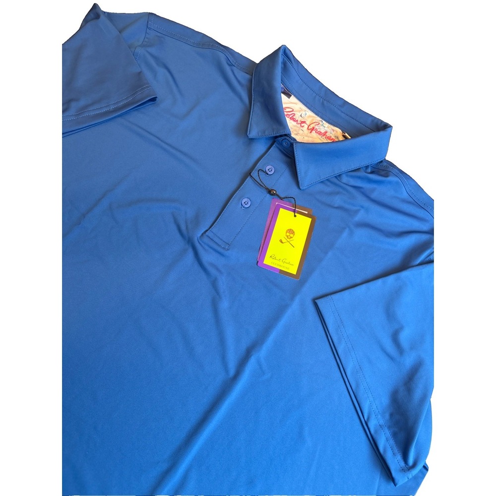 Robert Graham Axelsen Polo Men's 2XL Cobalt Blue Performance Golf Clubhouse NWT